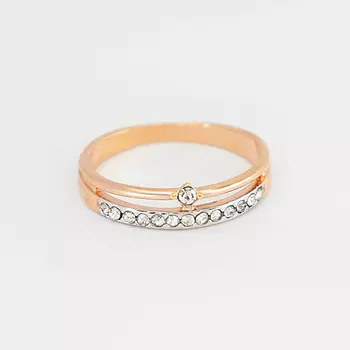 SHINE & BEAUTY Кольцо покрытое золотом с ювелирным стеклом PRECIOSA