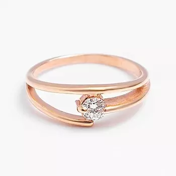 SHINE & BEAUTY Кольцо покрытое золотом с фианитами