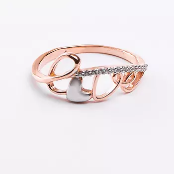 SHINE & BEAUTY Кольцо покрытое золотом с фианитами