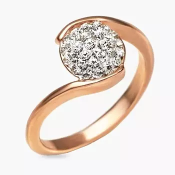 SHINE & BEAUTY Кольцо покрытое золотом с ювелирным стеклом PRECIOSA