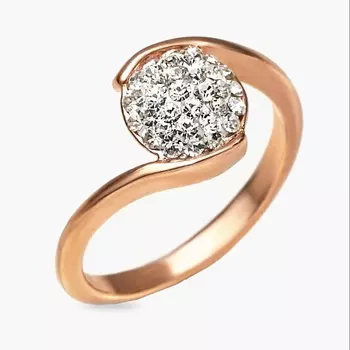 SHINE & BEAUTY Кольцо покрытое золотом с ювелирным стеклом PRECIOSA