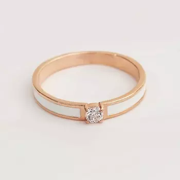 SHINE & BEAUTY Кольцо покрытое золотом с фианитами