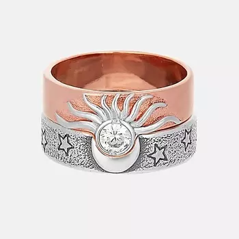 SHINE & BEAUTY Кольцо покрытое золотом с фианитами