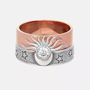 SHINE & BEAUTY Кольцо покрытое золотом с фианитами