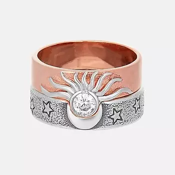 SHINE & BEAUTY Кольцо покрытое золотом с фианитами