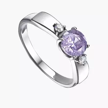 SHINE & BEAUTY Кольцо с фианитами покрытое серебром