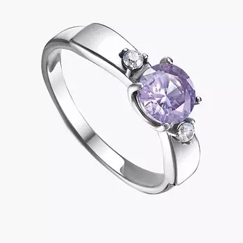 SHINE & BEAUTY Кольцо с фианитами покрытое серебром