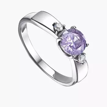 SHINE & BEAUTY Кольцо с фианитами покрытое серебром