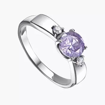 SHINE & BEAUTY Кольцо с фианитами покрытое серебром