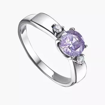 SHINE & BEAUTY Кольцо с фианитами покрытое серебром