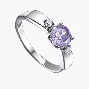 SHINE & BEAUTY Кольцо с фианитами покрытое серебром