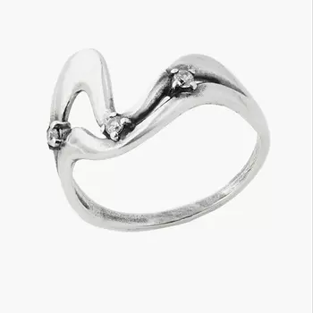 SHINE & BEAUTY Кольцо с фианитами покрытое серебром