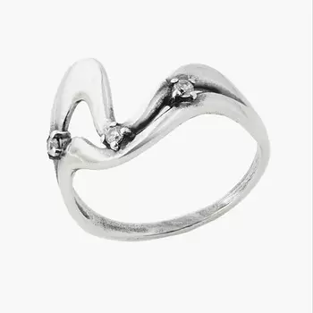 SHINE & BEAUTY Кольцо с фианитами покрытое серебром