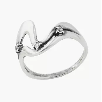 SHINE & BEAUTY Кольцо с фианитами покрытое серебром