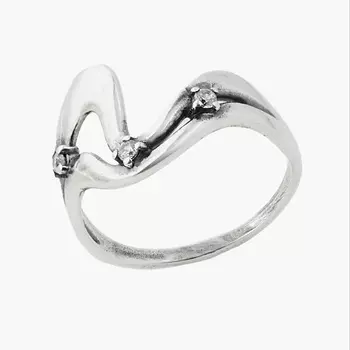 SHINE & BEAUTY Кольцо с фианитами покрытое серебром