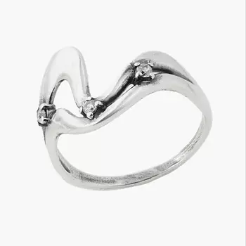 SHINE & BEAUTY Кольцо с фианитами покрытое серебром