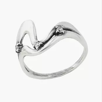 SHINE & BEAUTY Кольцо с фианитами покрытое серебром