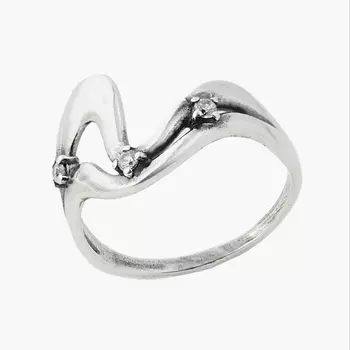 SHINE & BEAUTY Кольцо с фианитами покрытое серебром