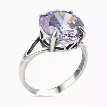 SHINE & BEAUTY Кольцо с фианитом покрытое серебром