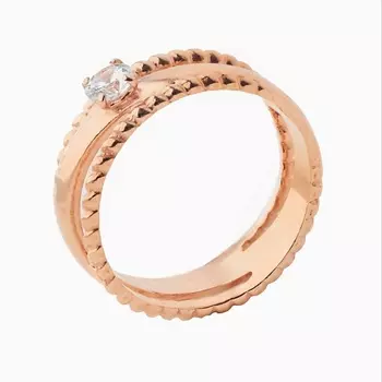 SHINE & BEAUTY Кольцо с фианитом покрытое золотом