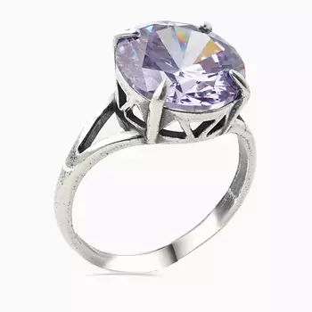 SHINE & BEAUTY Кольцо с фианитом покрытое серебром