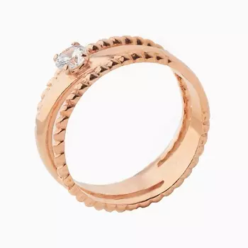 SHINE & BEAUTY Кольцо с фианитом покрытое золотом