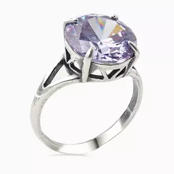 SHINE & BEAUTY Кольцо с фианитом покрытое серебром