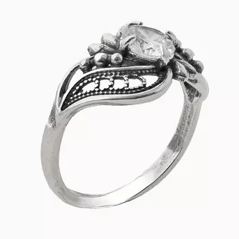 SHINE & BEAUTY Кольцо с фианитом покрытое серебром