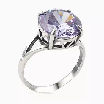 SHINE & BEAUTY Кольцо с фианитом покрытое серебром