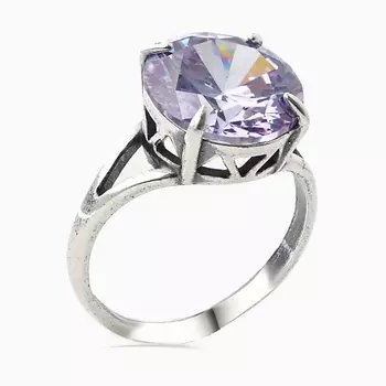 SHINE & BEAUTY Кольцо с фианитом покрытое серебром