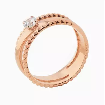 SHINE & BEAUTY Кольцо с фианитом покрытое золотом