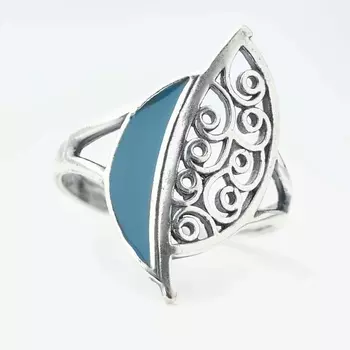 SHINE & BEAUTY Кольцо с ювелирной эмалью покрытое серебром