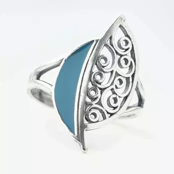 SHINE & BEAUTY Кольцо с ювелирной эмалью покрытое серебром