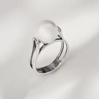 SHINE & BEAUTY Кольцо с жемчугом покрытое серебром 1.0