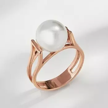 SHINE & BEAUTY Кольцо с жемчугом покрытое золотом 1.0