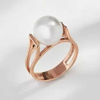 SHINE & BEAUTY Кольцо с жемчугом покрытое золотом 1.0