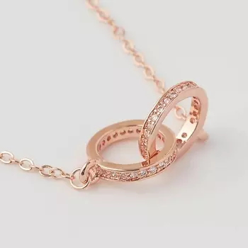 SHINE & BEAUTY Колье покрытое золотом с кристаллами Swarovski