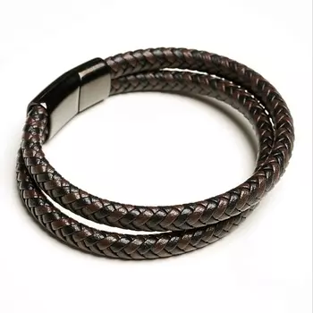 SHINE & BEAUTY Кожаный мужской браслет