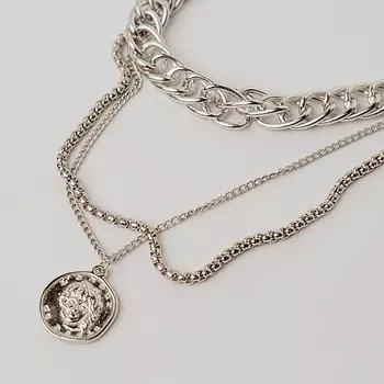 SHINE & BEAUTY Крупная цепь, многослойное колье