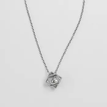 SHINE & BEAUTY Кулон на цепочке покрытые серебром с кристаллами Swarovski