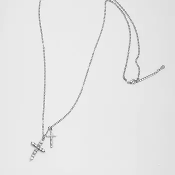 SHINE & BEAUTY Кулон на цепочке покрытые серебром с кристаллами Swarovski