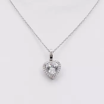 SHINE & BEAUTY Кулон на цепочке покрытые серебром с кристаллами Swarovski