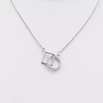 SHINE & BEAUTY Кулон на цепочке покрытые серебром с кристаллами Swarovski