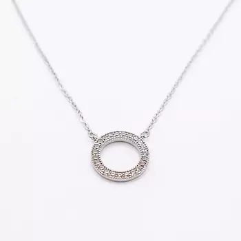 SHINE & BEAUTY Кулон на цепочке покрытый серебром с кристаллами Swarovski