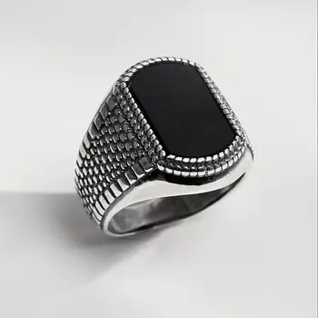 SHINE & BEAUTY Перстень с агатом покрытый серебром 1.0