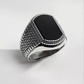 SHINE & BEAUTY Перстень с агатом покрытый серебром 1.0