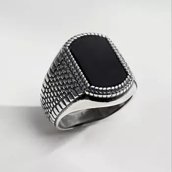 SHINE & BEAUTY Перстень с агатом покрытый серебром 1.0