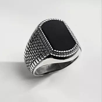 SHINE & BEAUTY Перстень с агатом покрытый серебром 1.0