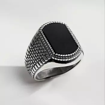 SHINE & BEAUTY Перстень с агатом покрытый серебром 1.0