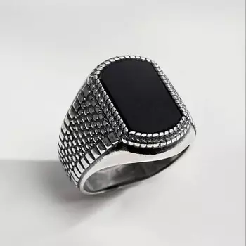 SHINE & BEAUTY Перстень с агатом покрытый серебром 1.0